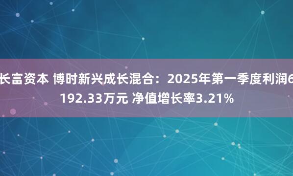 长富资本 博时新兴成长混合：2025年第一季度利润6192.33万元 净值增长率3.21%